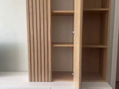 Création d’un meuble TV sur mesure avec portes imitation claustra - détail portes